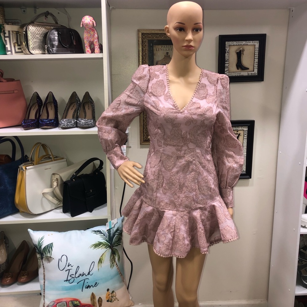 Saint And Secrets Floral Lace Embroidered Keyhole Dress Size XS